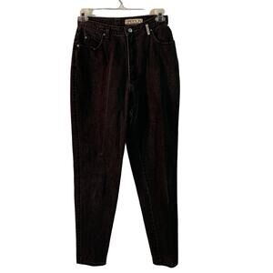 SASSON jeanswear vintage off black tapered high waisted mom jeans 13/14 tall